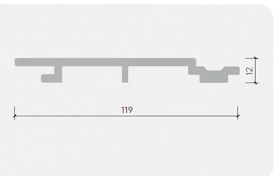 100 Outdoor Wall Cladding technical cross-section, 119mm by 12mm