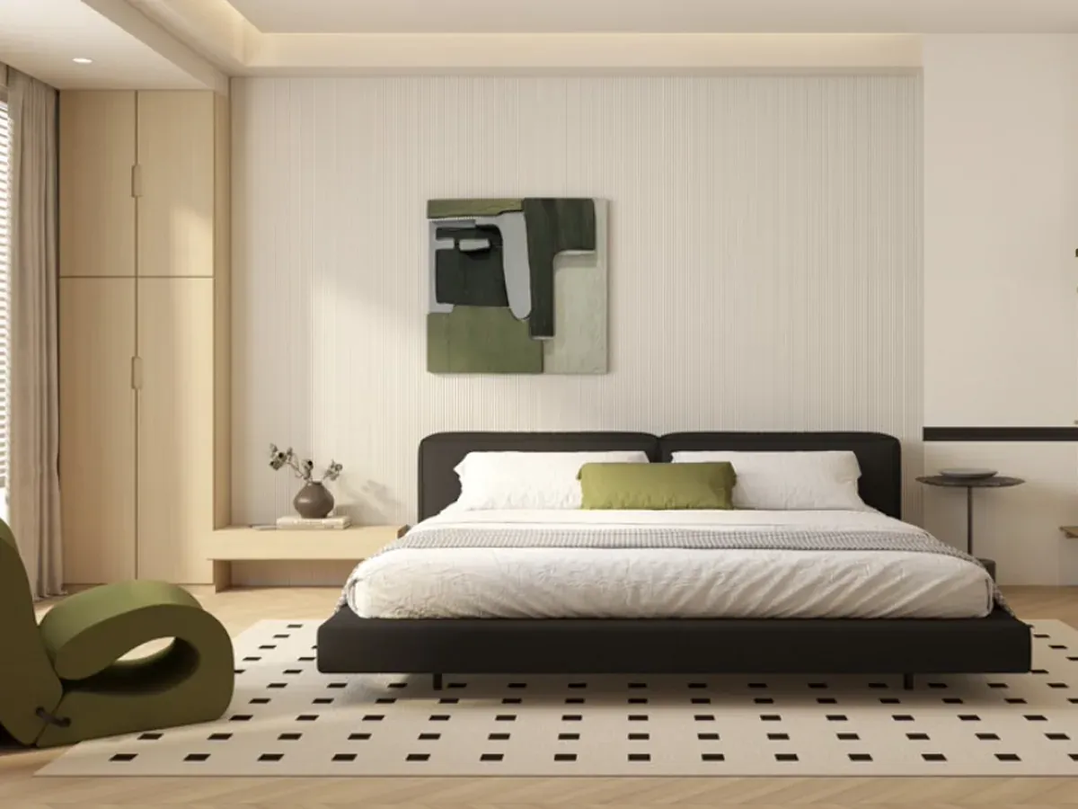 MW-DP105 Decor Panel profile cross-section, 105.5mm wide and 8.5mm thick, shown as a wall panel installation