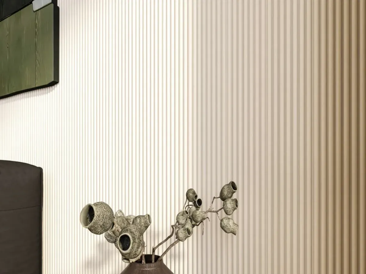 MW-DP105 Decor Panel profile cross-section, 105.5mm wide and 8.5mm thick, shown as a wall panel installation