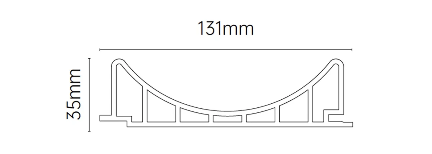 MW-DP1235 Decor Panel technical cross-section, 151mm by 35mm