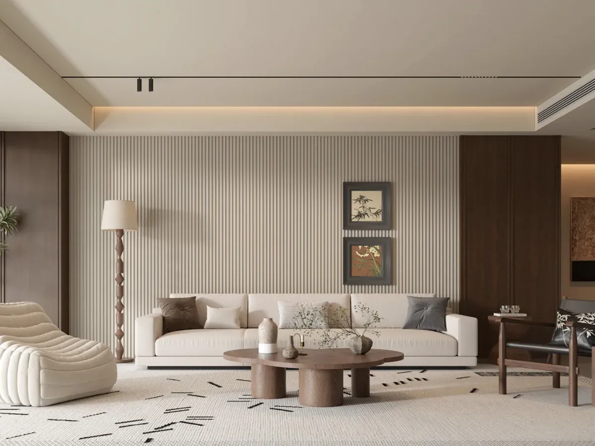 MW-DP1516 Decor Panel profile cross-section, 159mm wide and 16mm thick, shown as a wall panel installation
