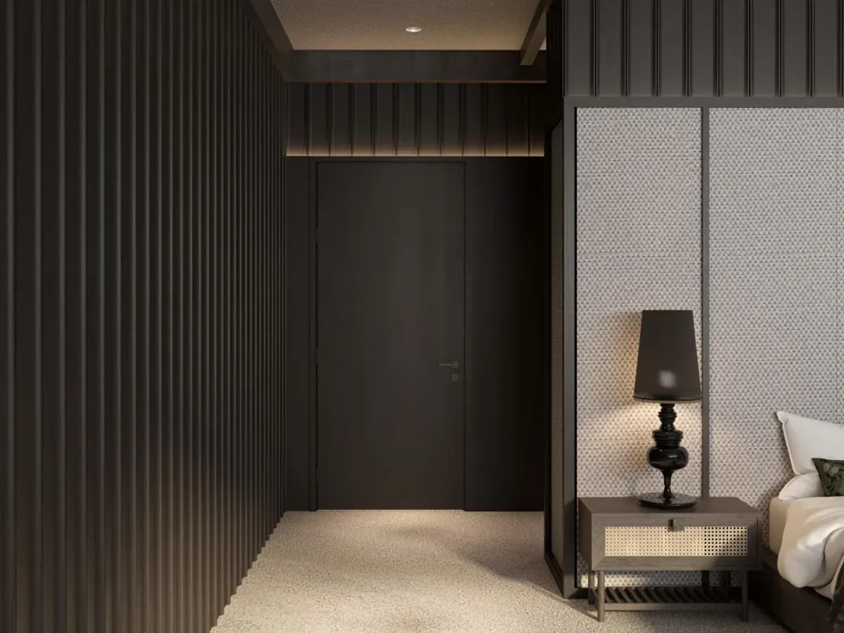 MW-DP1525 Decor Panel profile cross-section, 165mm wide and 25mm thick, shown as a wall panel installation