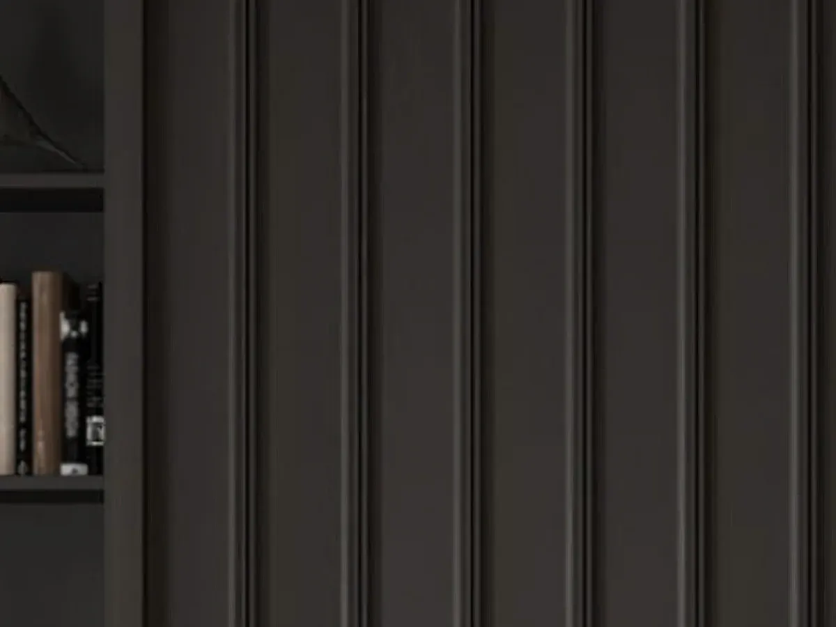 MW-DP1525 Decor Panel profile cross-section, 165mm wide and 25mm thick, shown as a wall panel installation