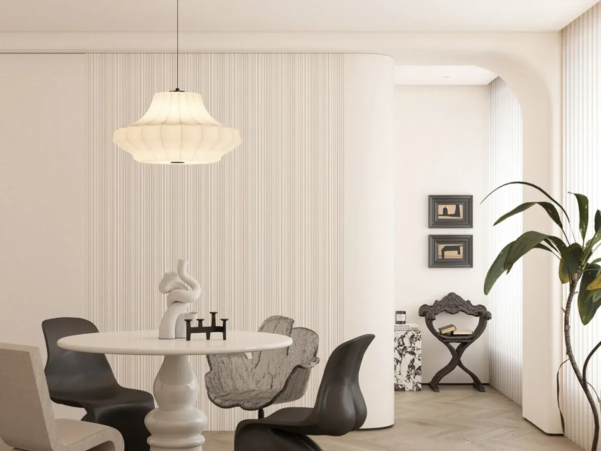 MW-DP155 Decor Panel profile cross-section, 155mm wide and 9mm thick, shown as a wall panel installation
