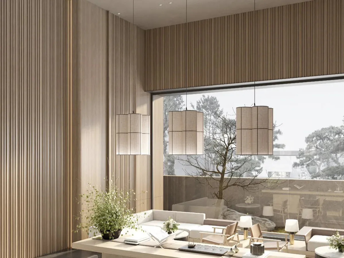 MW-DP158 Decor Panel profile cross-section, 158mm wide and 19mm thick, shown as a wall panel installation
