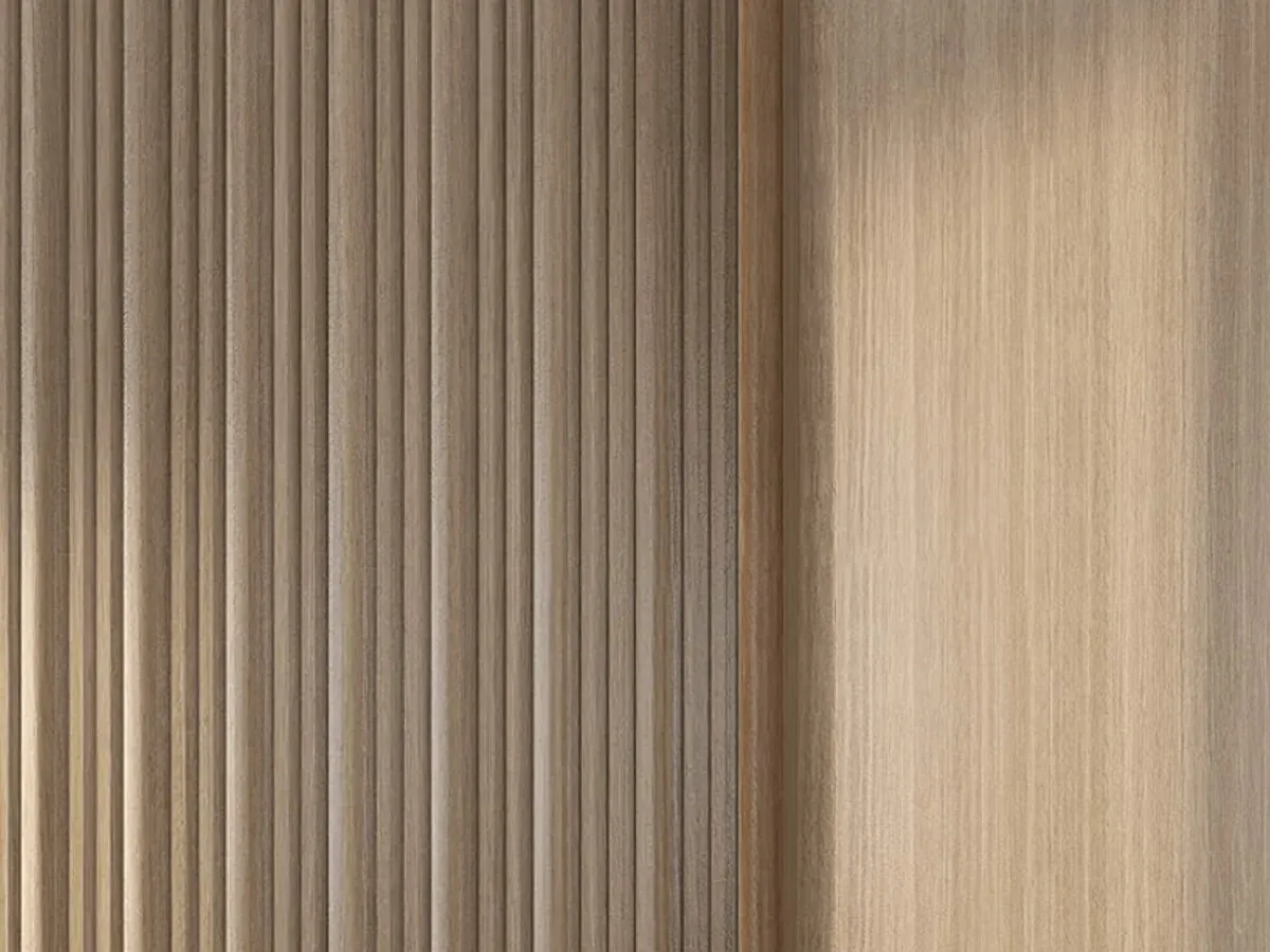 MW-DP158 Decor Panel profile cross-section, 158mm wide and 19mm thick, shown as a wall panel installation
