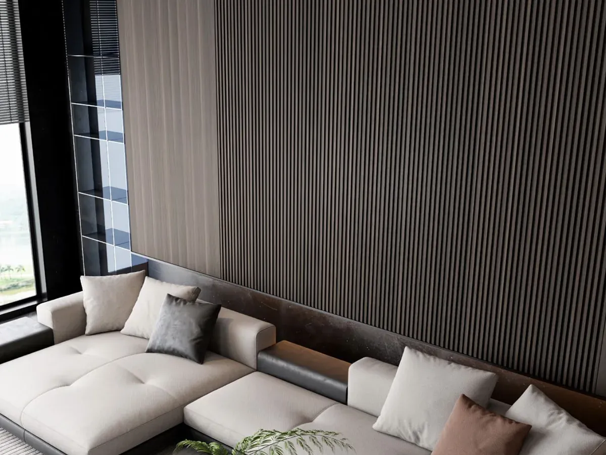 MW-DP159 Decor Panel profile cross-section, 159mm wide and 12mm thick, shown as a wall panel installation