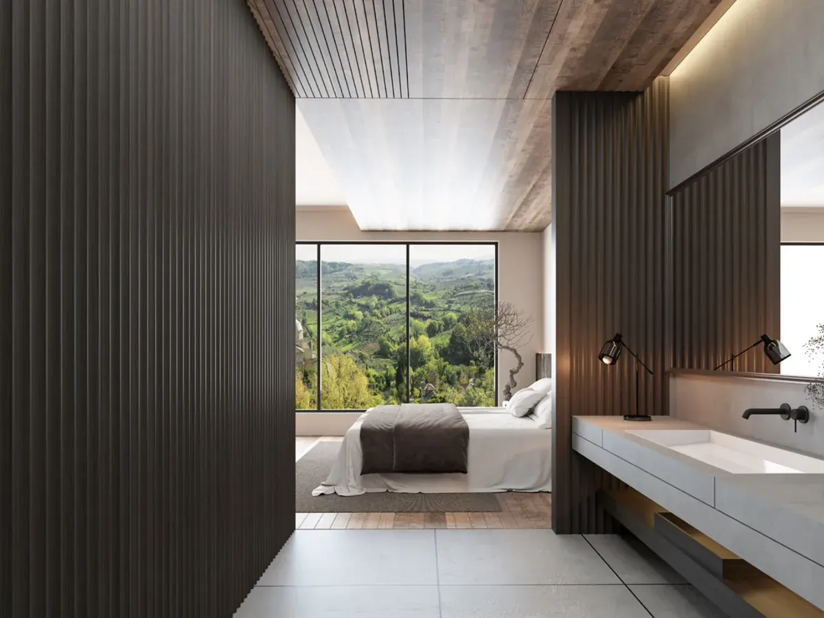 MW-DP50 Decor Panel profile cross-section, 51.7mm wide and 15mm thick, shown as a wall panel installation