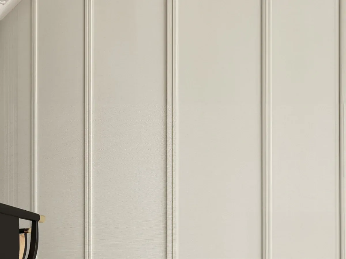 MW-DP55 Decor Panel profile cross-section, 55mm wide and 20mm thick, shown as a wall panel installation