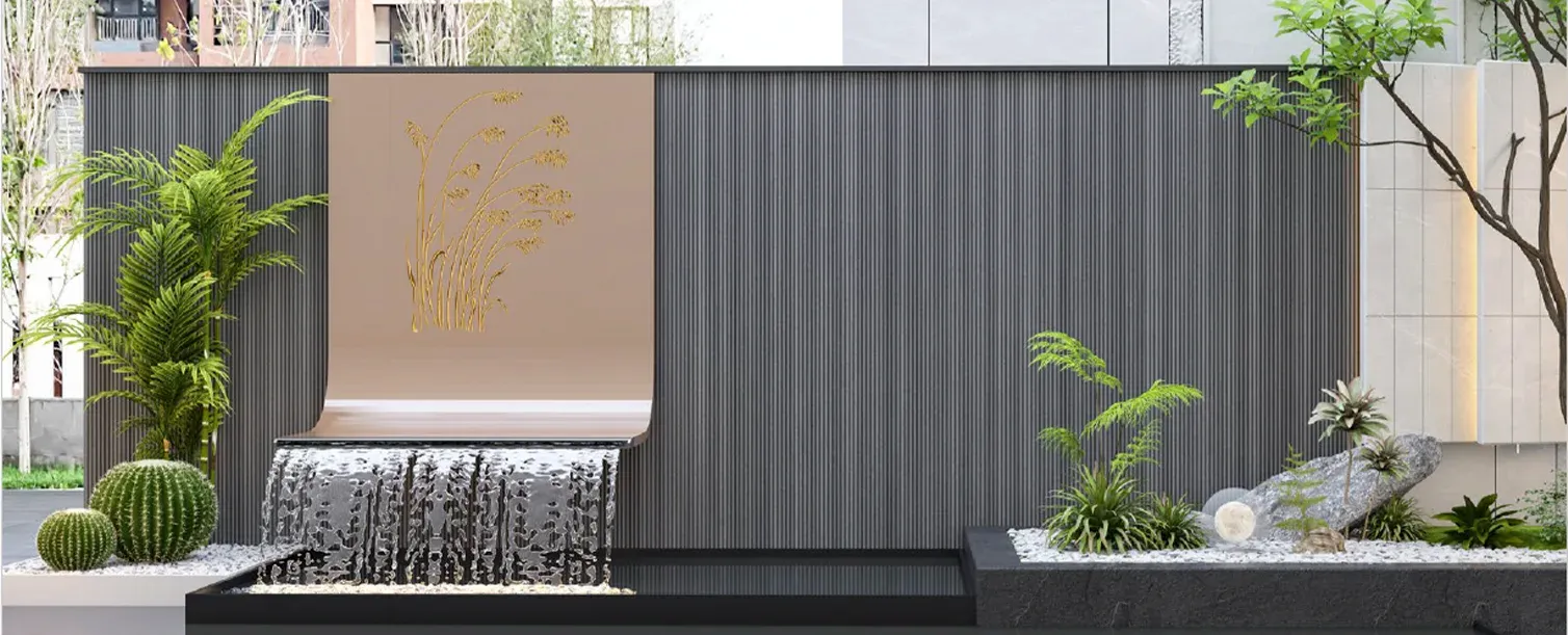 ASA co-extruded PVC wood-plastic outdoor decking boards with a natural woodgrain finish installed on a terrace